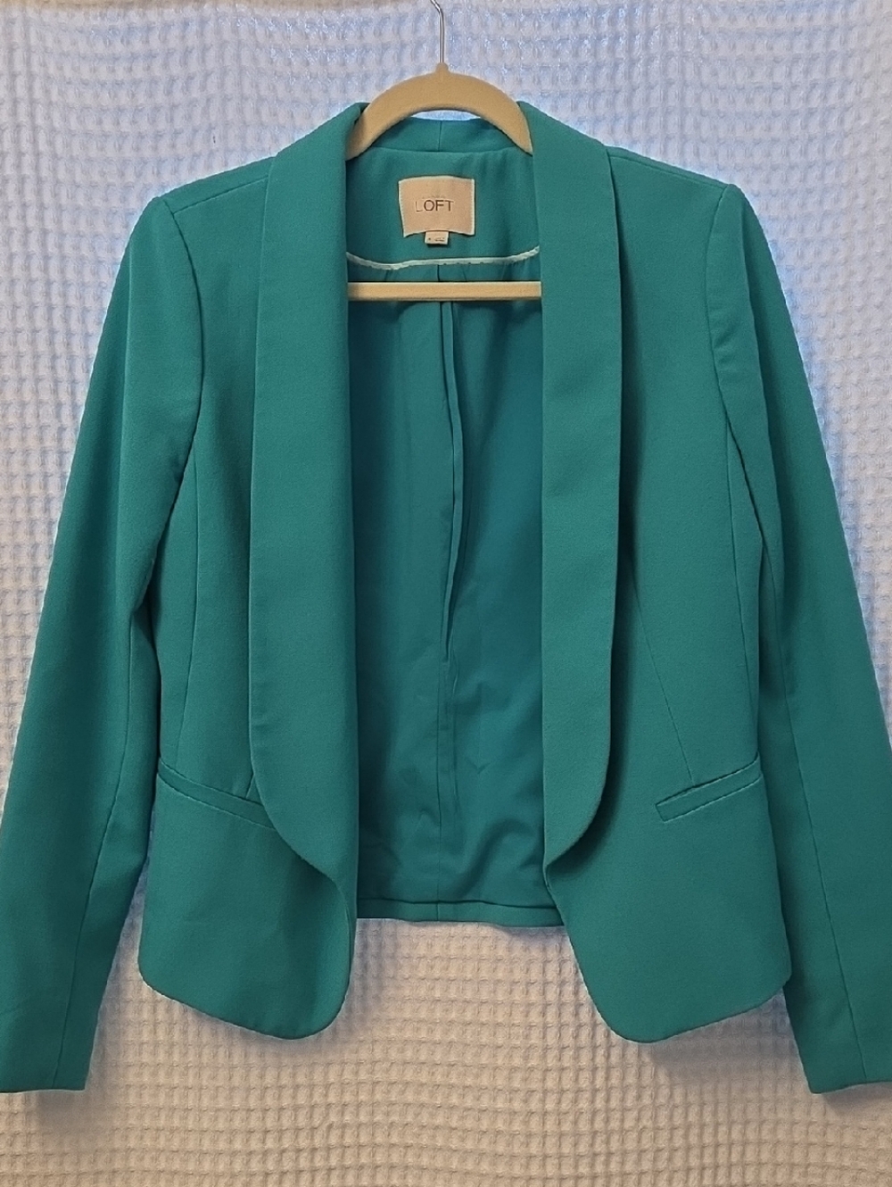 LOFT Teal Open-Front Tailored Blazer Jacket